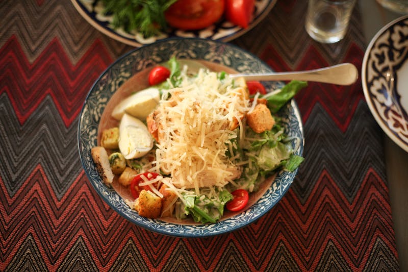 Mod Caesar salad with romaine and parmesan